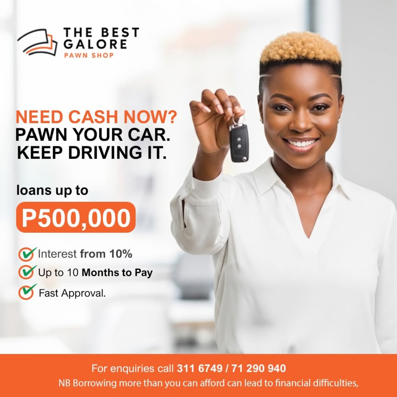 Best Galore vehicle-backed loan advertisement